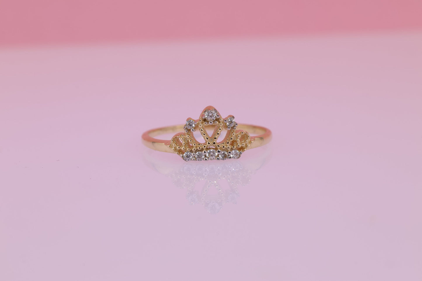 14k Yellow Crown Midi Ring
