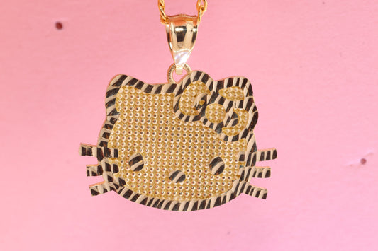 10K Solid Gold Kitty Pendant A