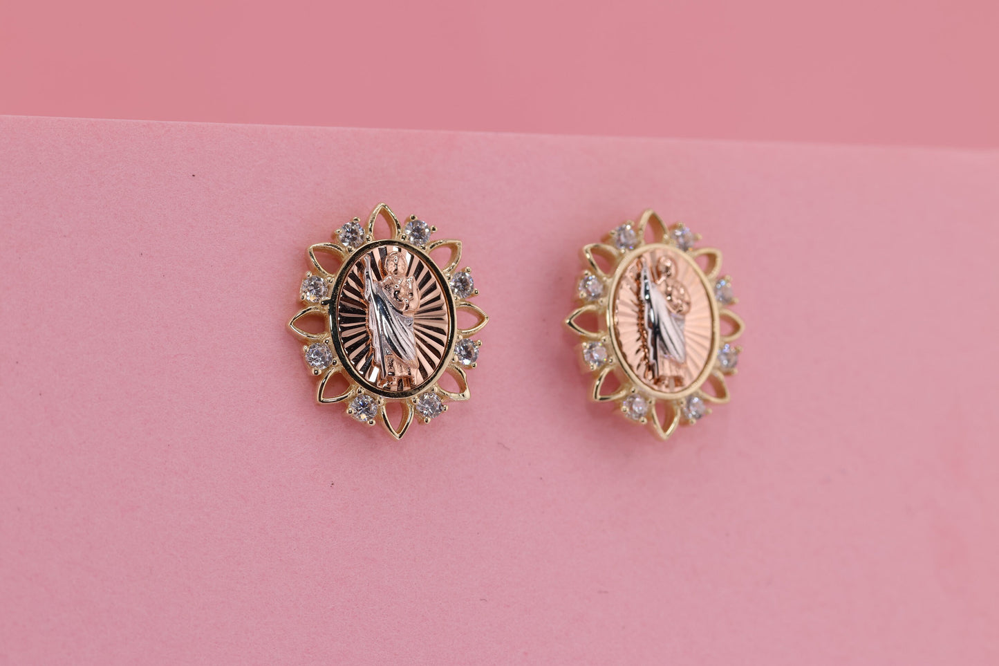 14k Solid Gold Saint Jude San Judas Earrings B