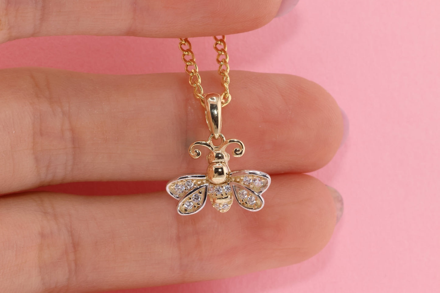 14K Gold Bee Pendant