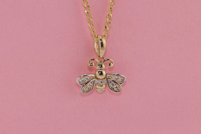 14K Gold Bee Pendant