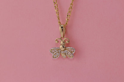 14K Gold Bee Pendant