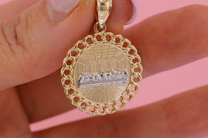 14k Solid Two-Tone Gold Last Supper Pendant B