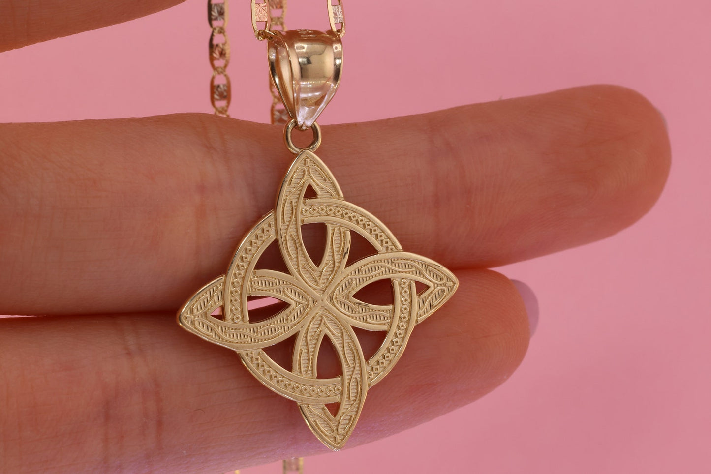 14k Gold Celtic Knot Mother Pendant A