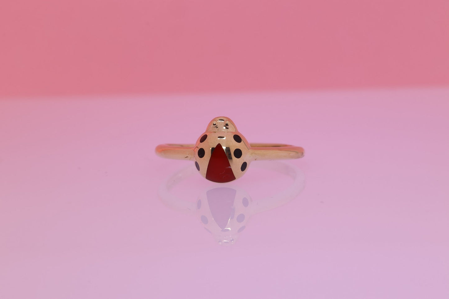 14K Solid gold Lady Bug Ring