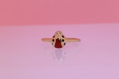 14K Solid gold Lady Bug Ring