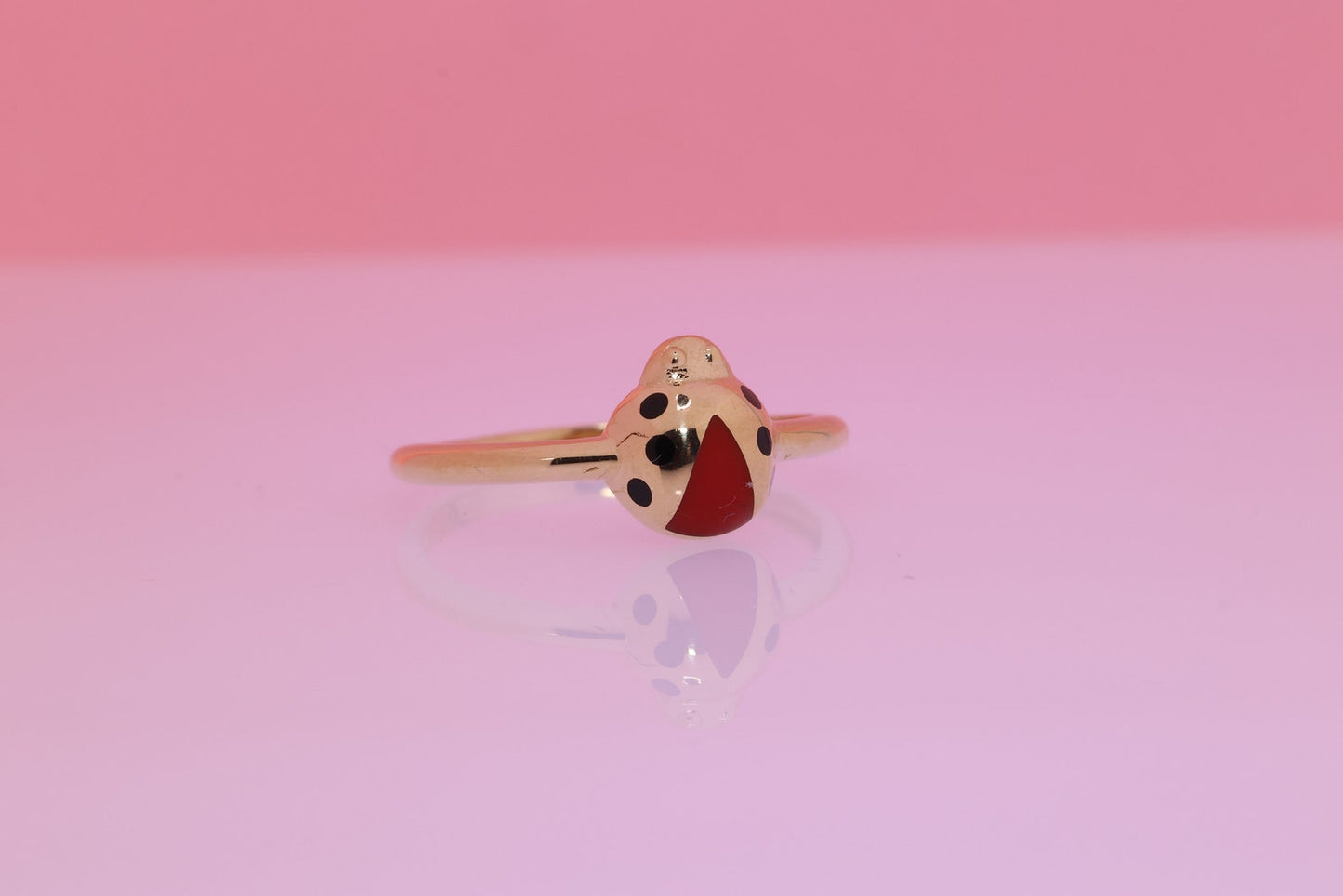 14K Solid gold Lady Bug Ring