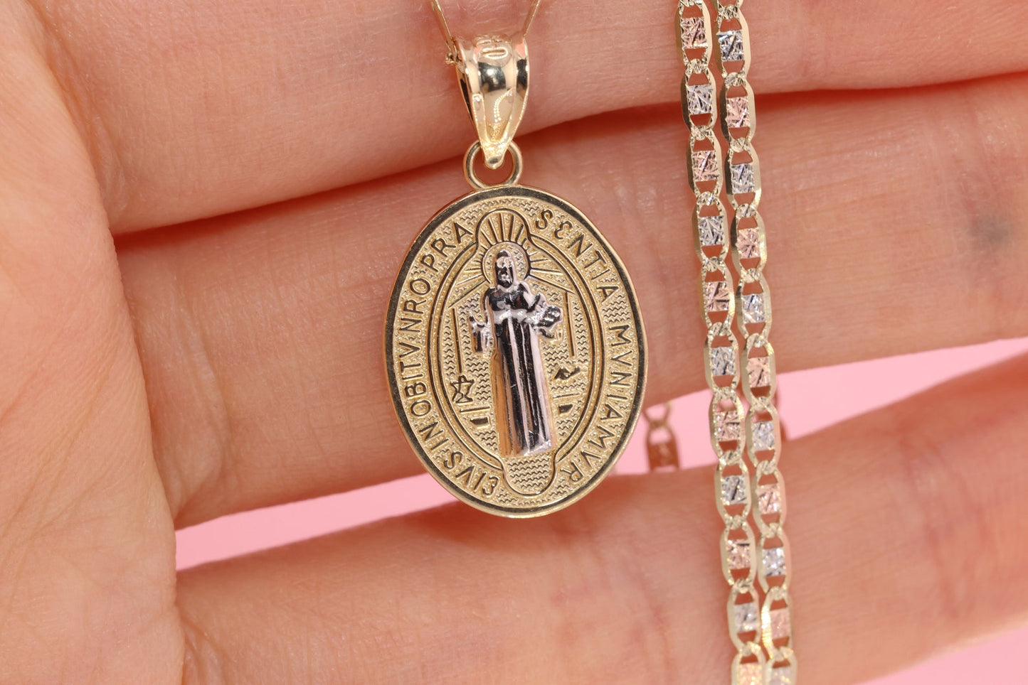 14k Saint Benedict Pendant Necklace B