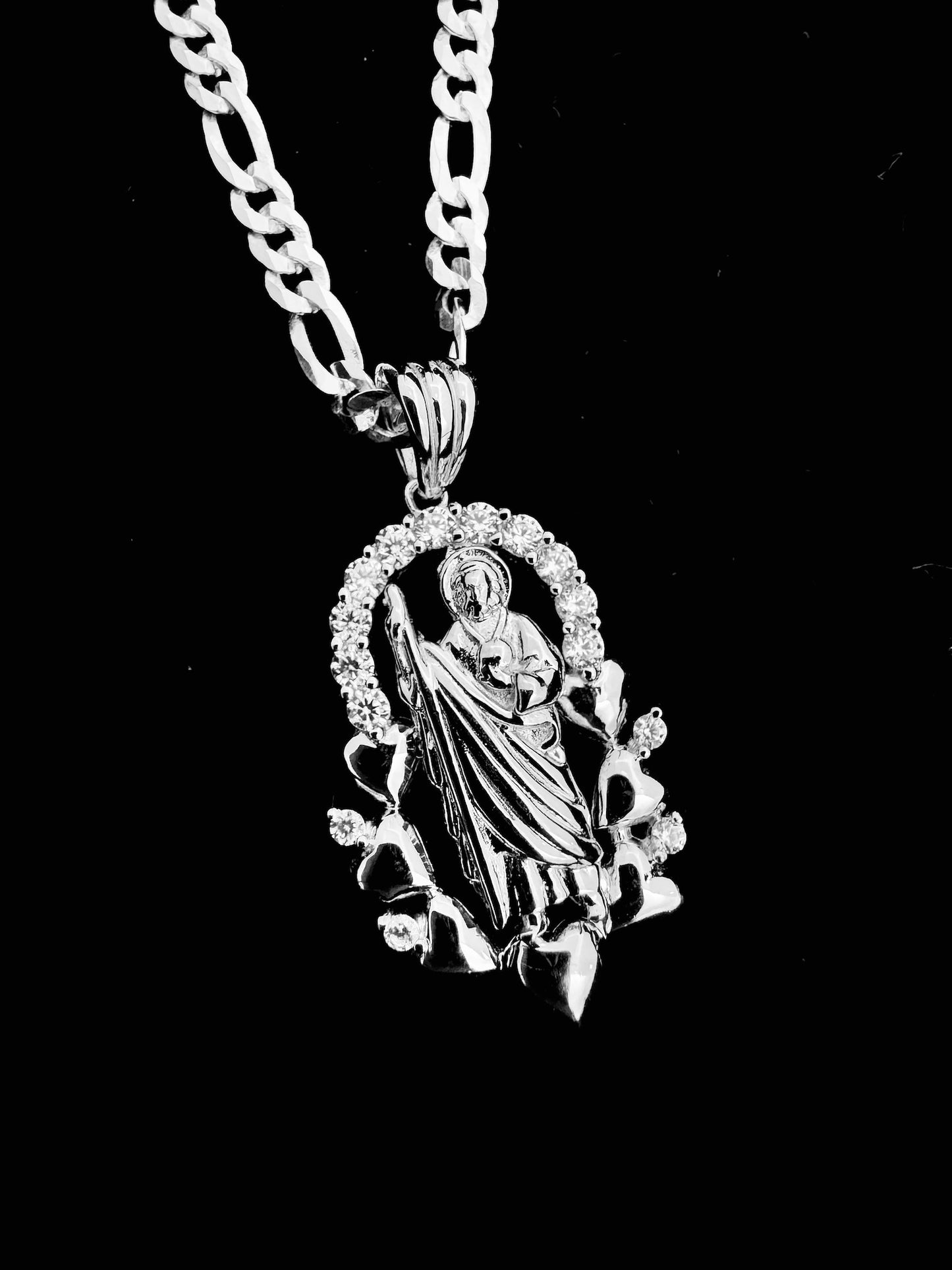 SOLID Genuine 925 Sterling Silver Saint Jude Necklace E