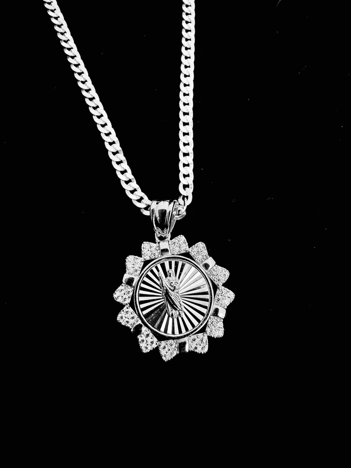 SOLID Genuine 925 Sterling Silver Saint Jude Necklace F