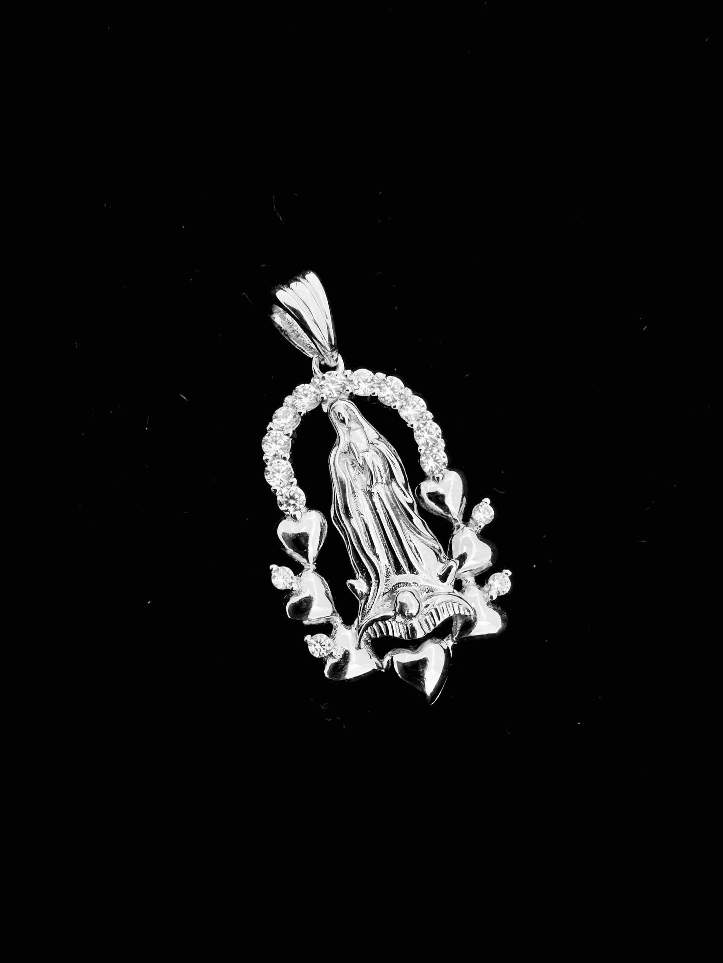 SOLID Genuine 925 Sterling Silver Lady of Guadalupe Pendant F