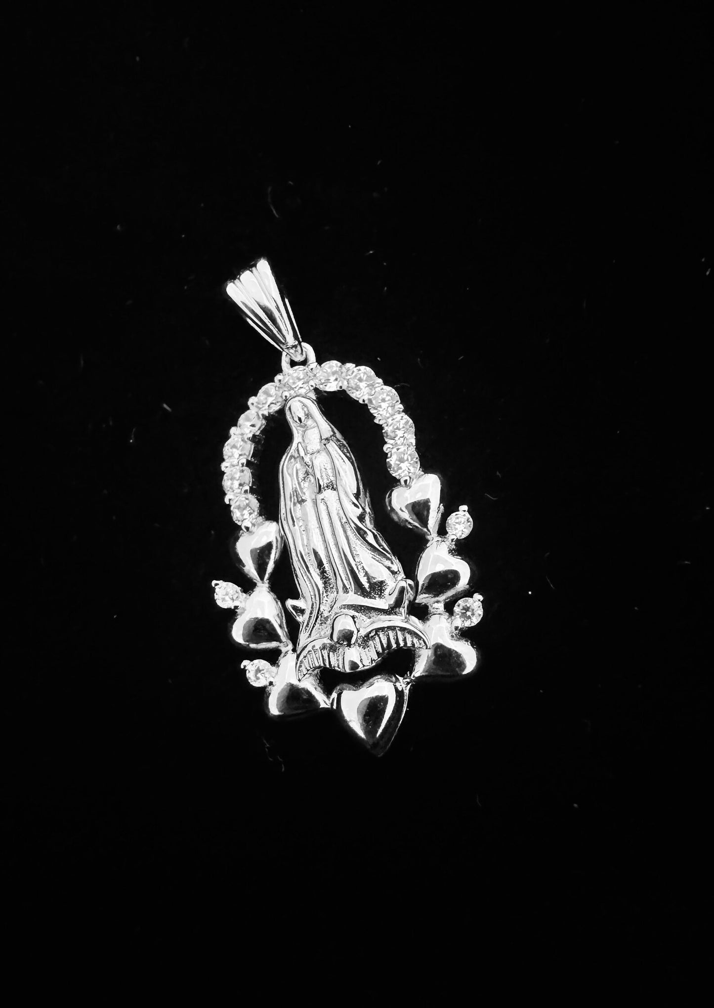 SOLID Genuine 925 Sterling Silver Lady of Guadalupe Pendant F