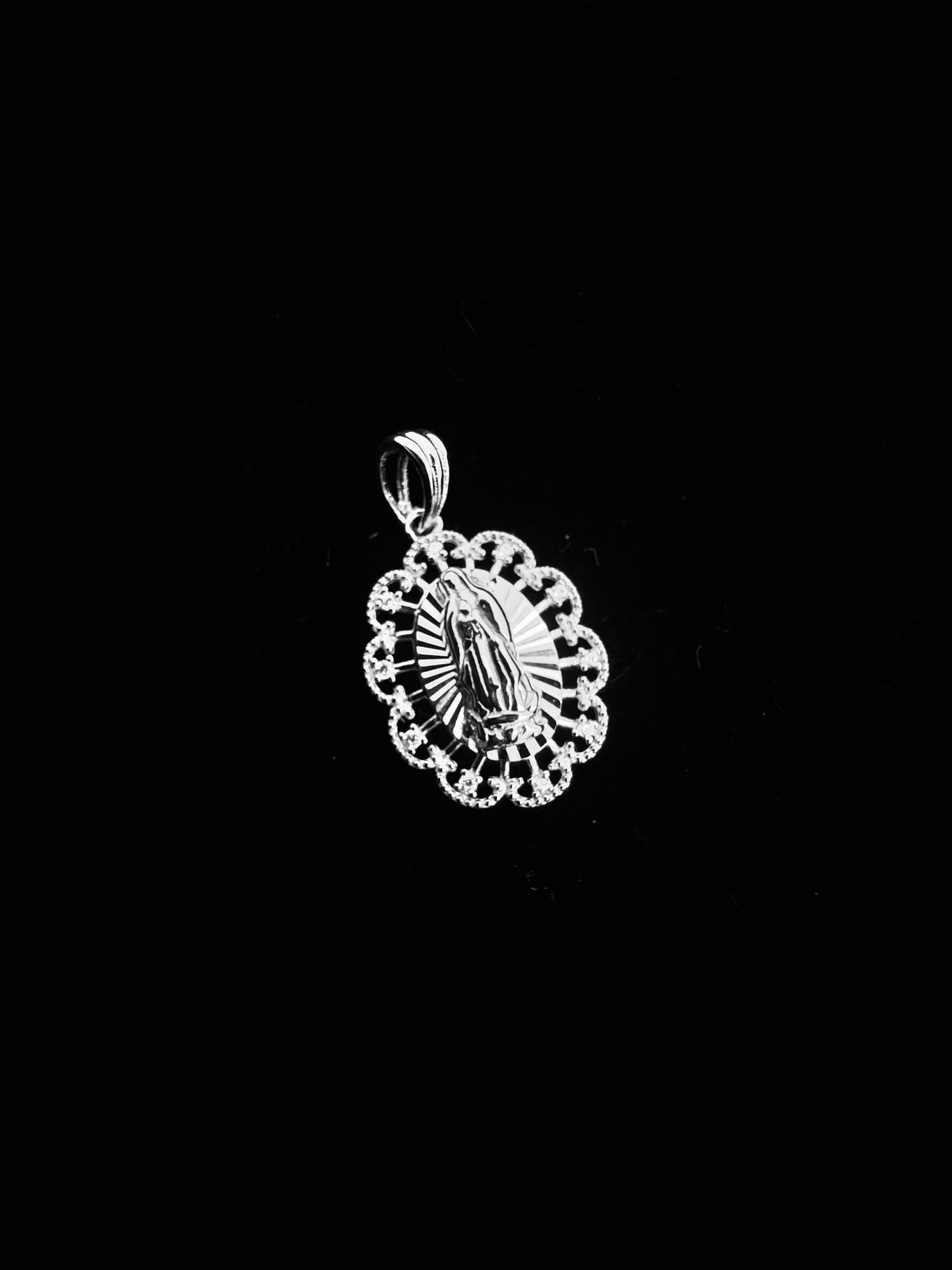 SOLID Genuine 925 Sterling Silver Lady of Guadalupe Pendant E