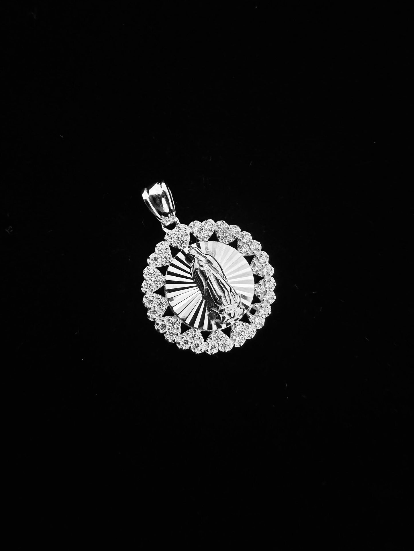 SOLID Genuine 925 Sterling Silver Lady of Guadalupe Pendant D