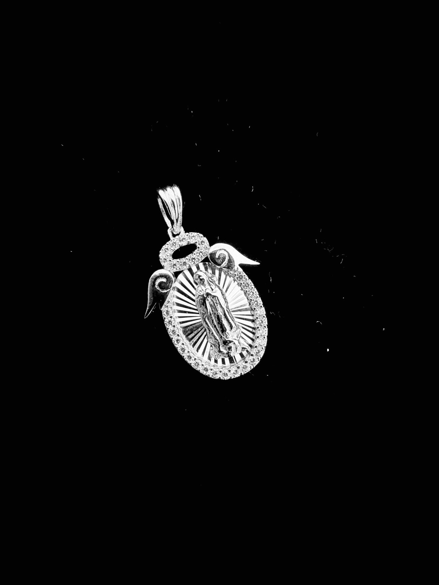 SOLID Genuine 925 Sterling Silver Lady of Guadalupe Pendant I