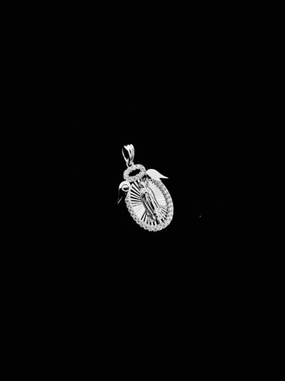 SOLID Genuine 925 Sterling Silver Lady of Guadalupe Pendant I