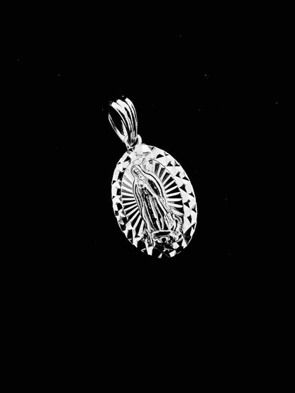 SOLID Genuine 925 Sterling Silver Lady of Guadalupe Pendant G