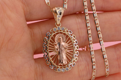 14k Saint Benedict Pendant Necklace F