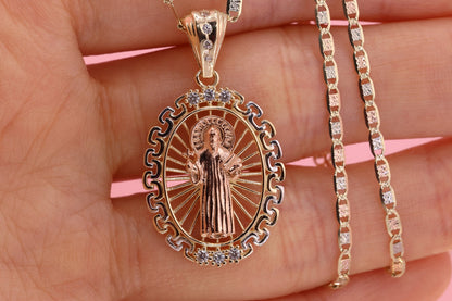 14k Saint Benedict Pendant Necklace F