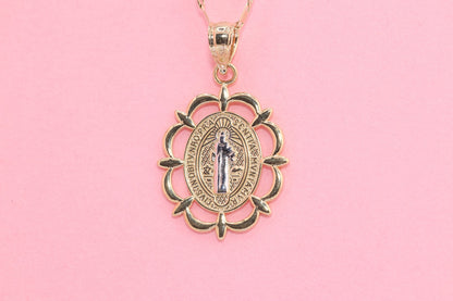 14k Saint Benedict Pendant Necklace D