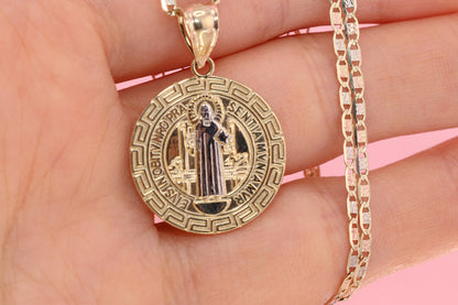 14k Saint Benedict Pendant Necklace C