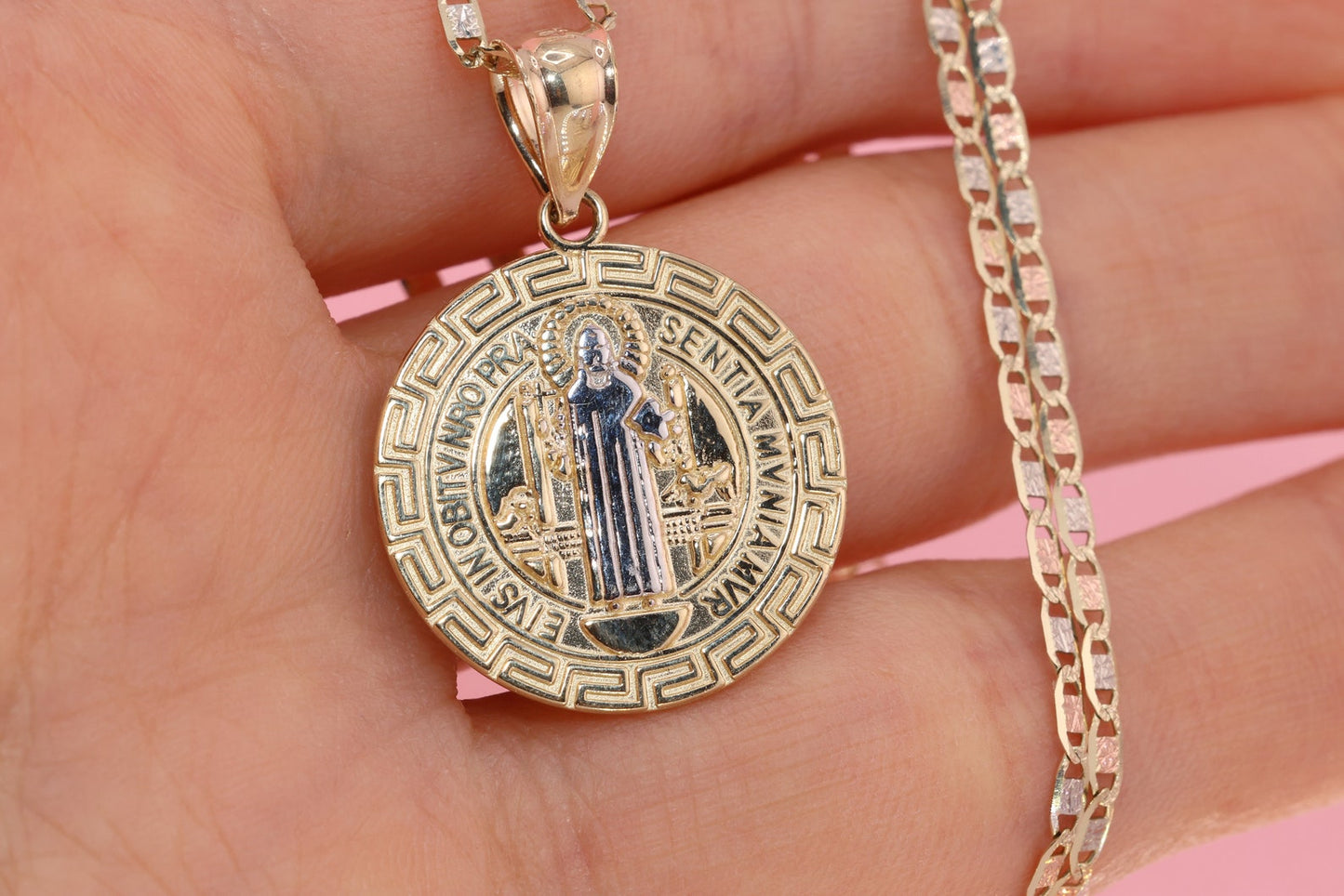 14k Saint Benedict Pendant Necklace C