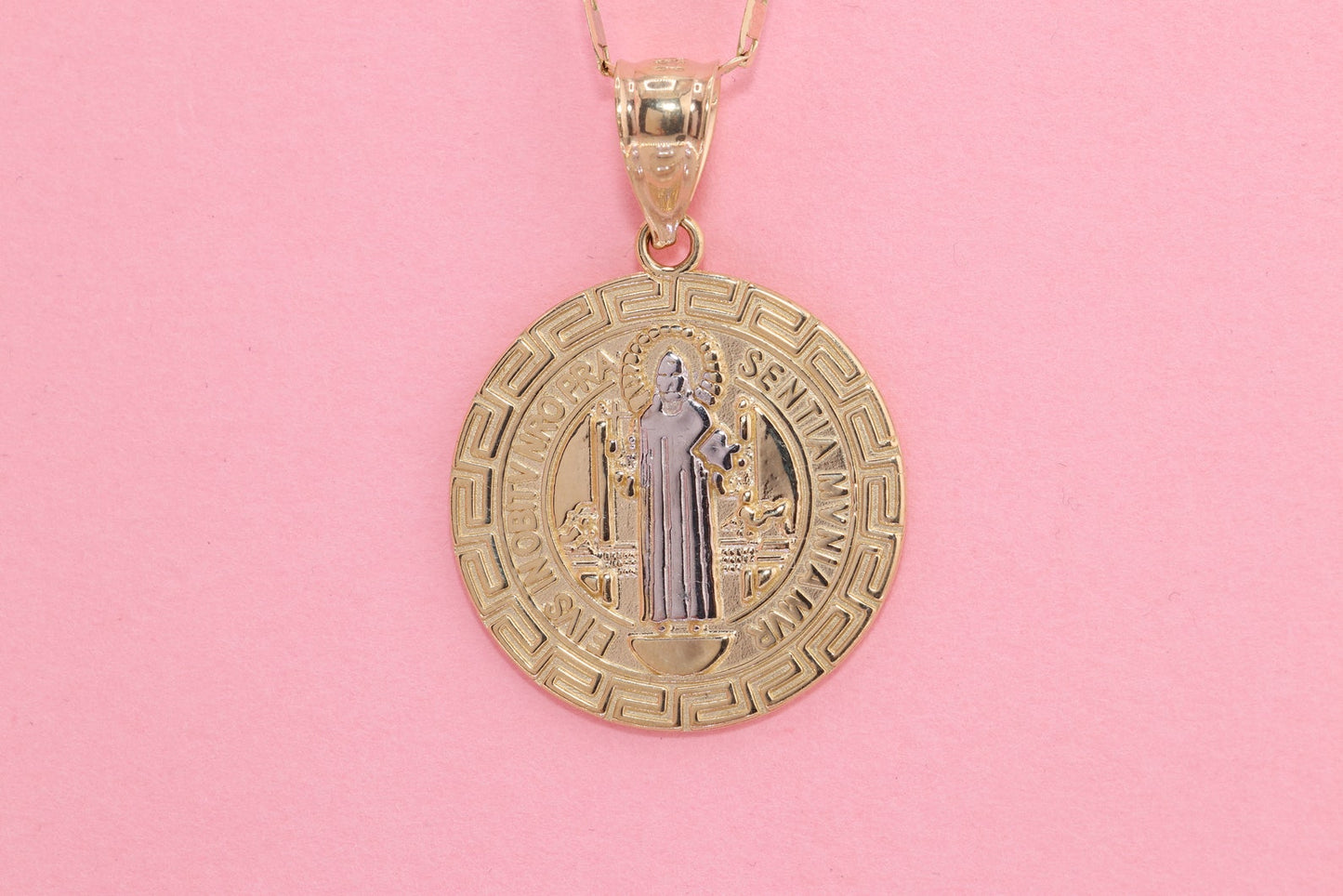 14k Saint Benedict Pendant Necklace C