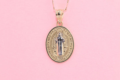 14k Saint Benedict Pendant Necklace B