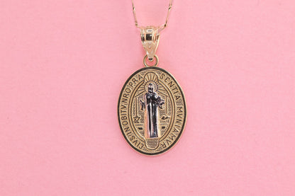 14k Saint Benedict Pendant Necklace B