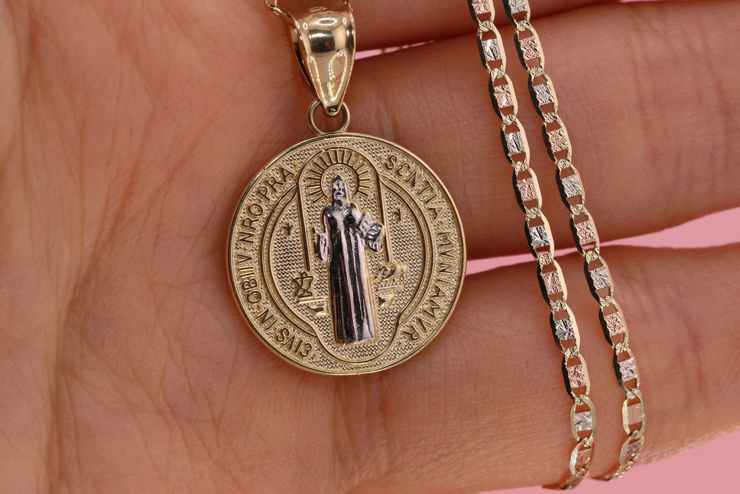 14k Saint Benedict Pendant Necklace A