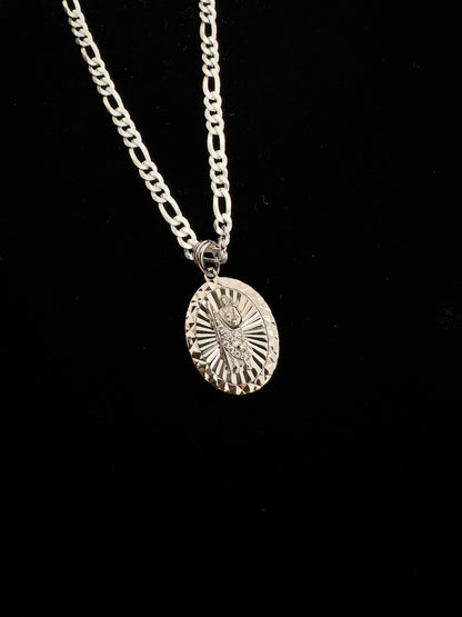 SOLID Genuine 925 Sterling Silver Saint Jude Necklace A