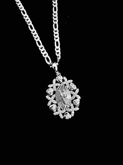 SOLID Genuine 925 Sterling Silver Saint Jude Necklace B