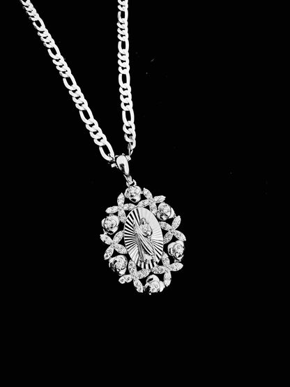 SOLID Genuine 925 Sterling Silver Saint Jude Necklace B