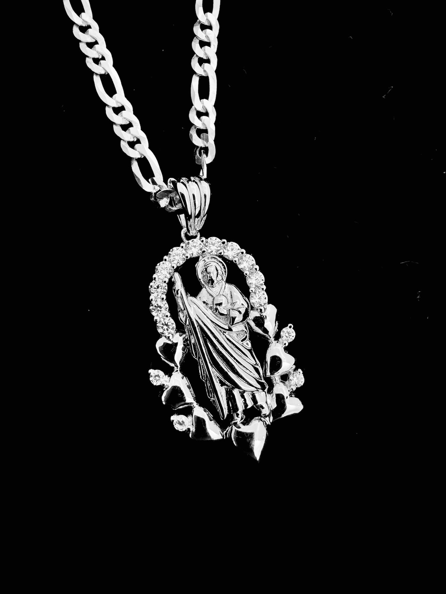 SOLID Genuine 925 Sterling Silver Saint Jude Necklace E