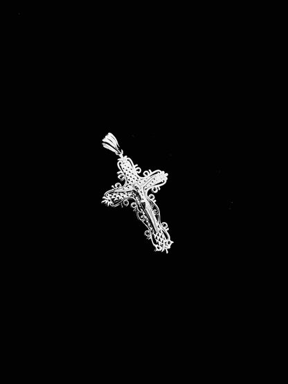 SOLID Genuine 925 Sterling Silver Cross Jesus Crucifix Crucifijo Charm Pendant A