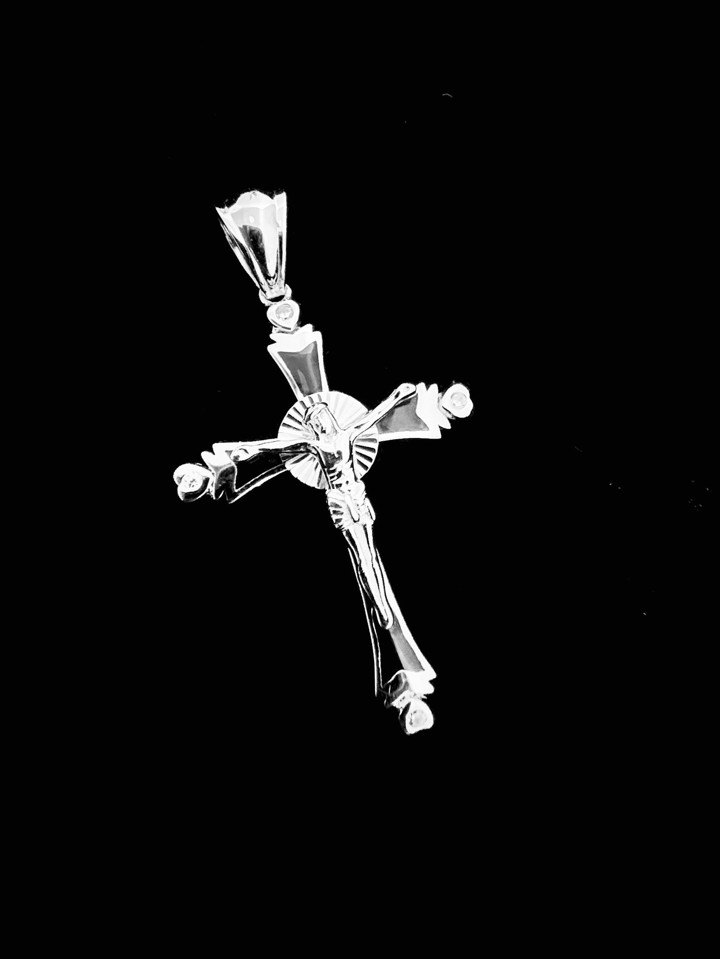 SOLID Genuine 925 Sterling Silver Cross Jesus Crucifix Crucifijo Charm Pendant E