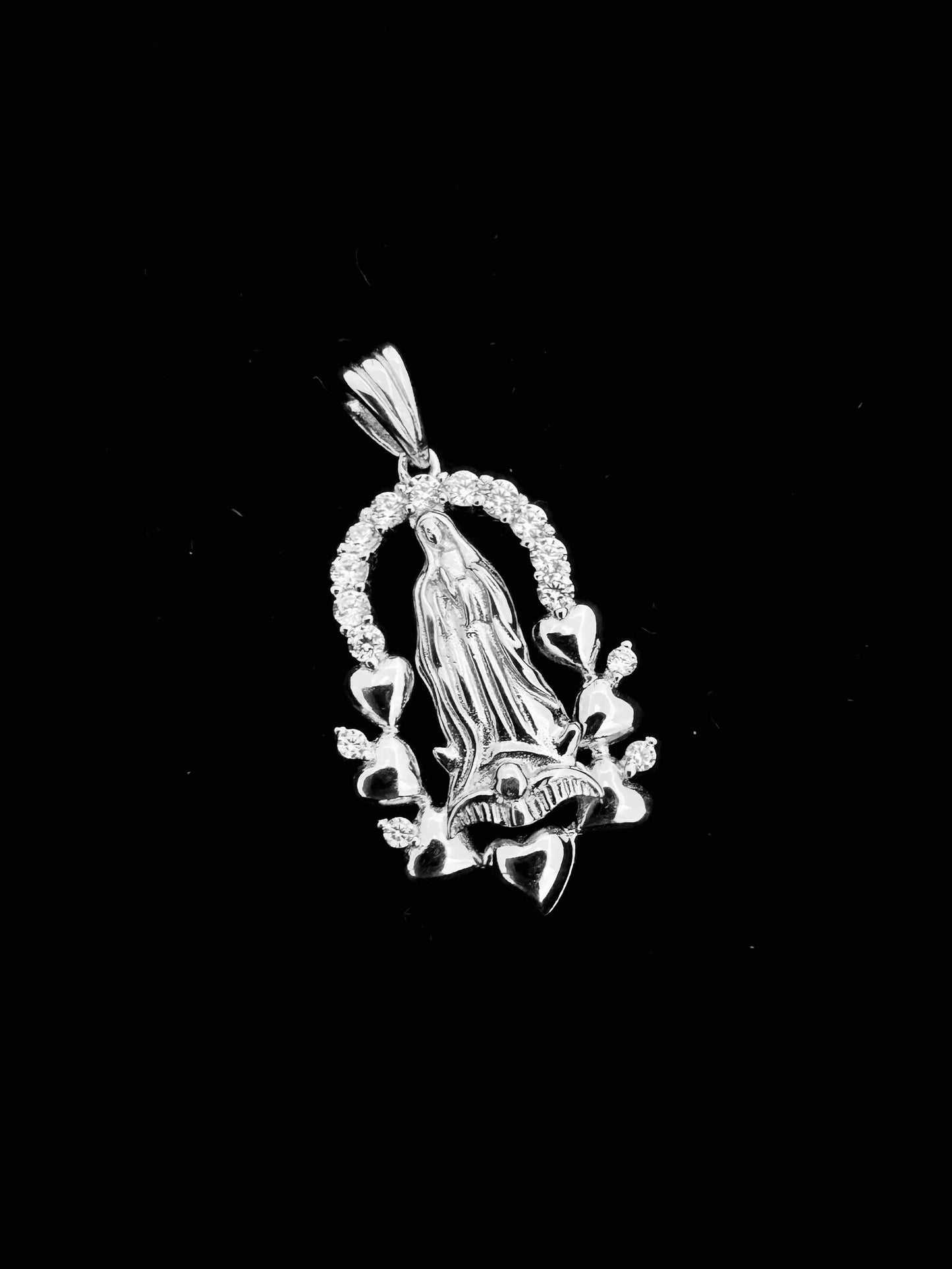 SOLID Genuine 925 Sterling Silver Lady of Guadalupe Pendant F