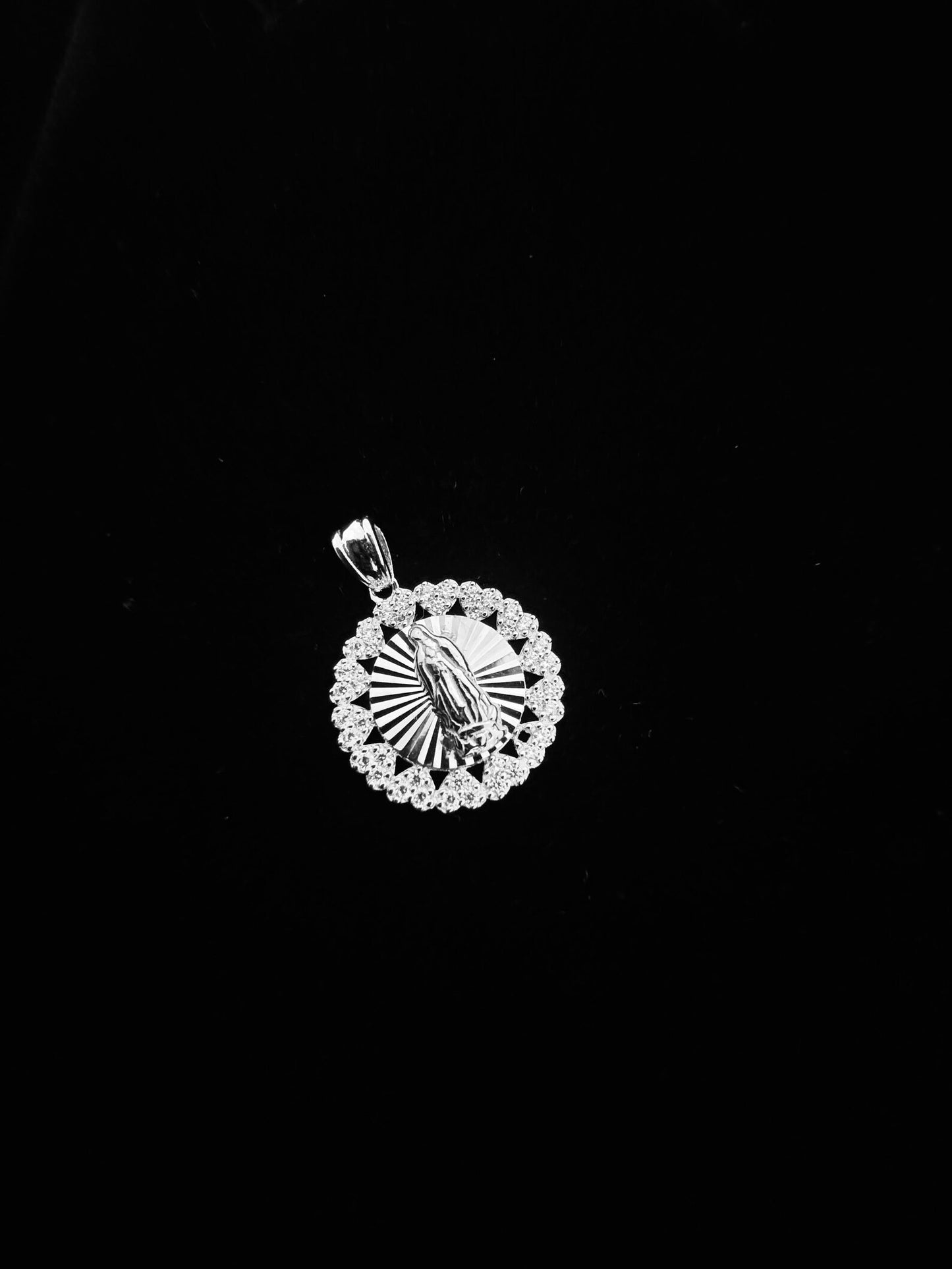 SOLID Genuine 925 Sterling Silver Lady of Guadalupe Pendant D