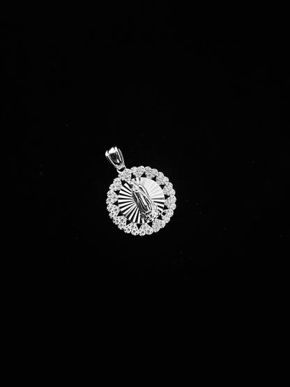 SOLID Genuine 925 Sterling Silver Lady of Guadalupe Pendant D