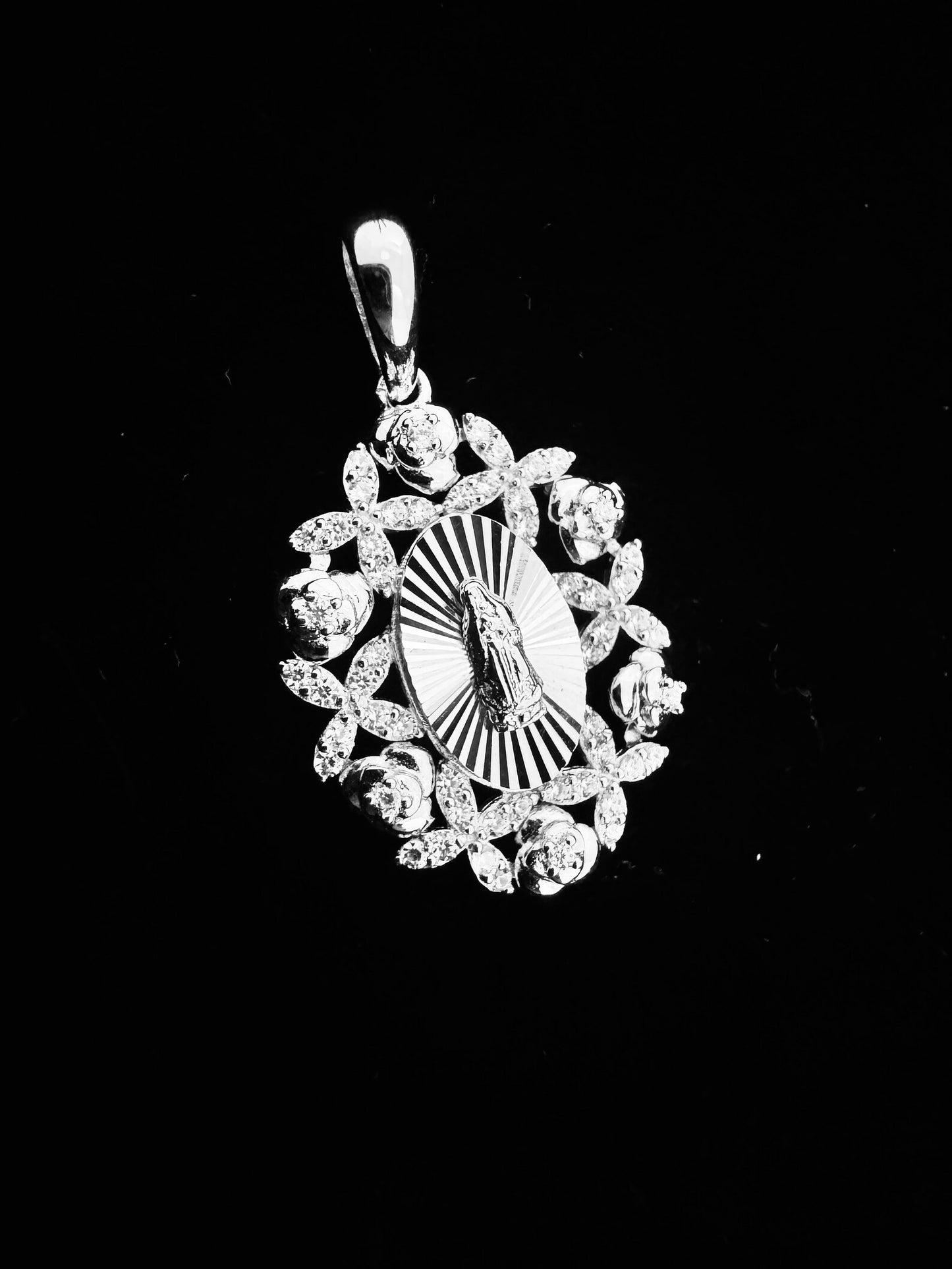 SOLID Genuine 925 Sterling Silver Lady of Guadalupe Pendant C