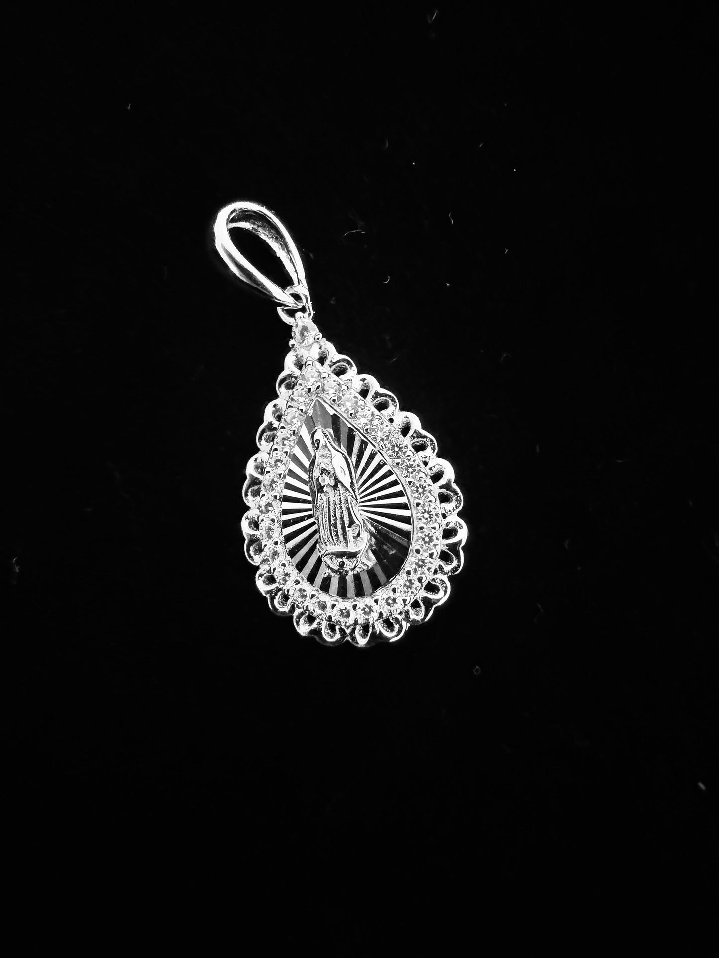 SOLID Genuine 925 Sterling Silver Lady of Guadalupe Pendant B