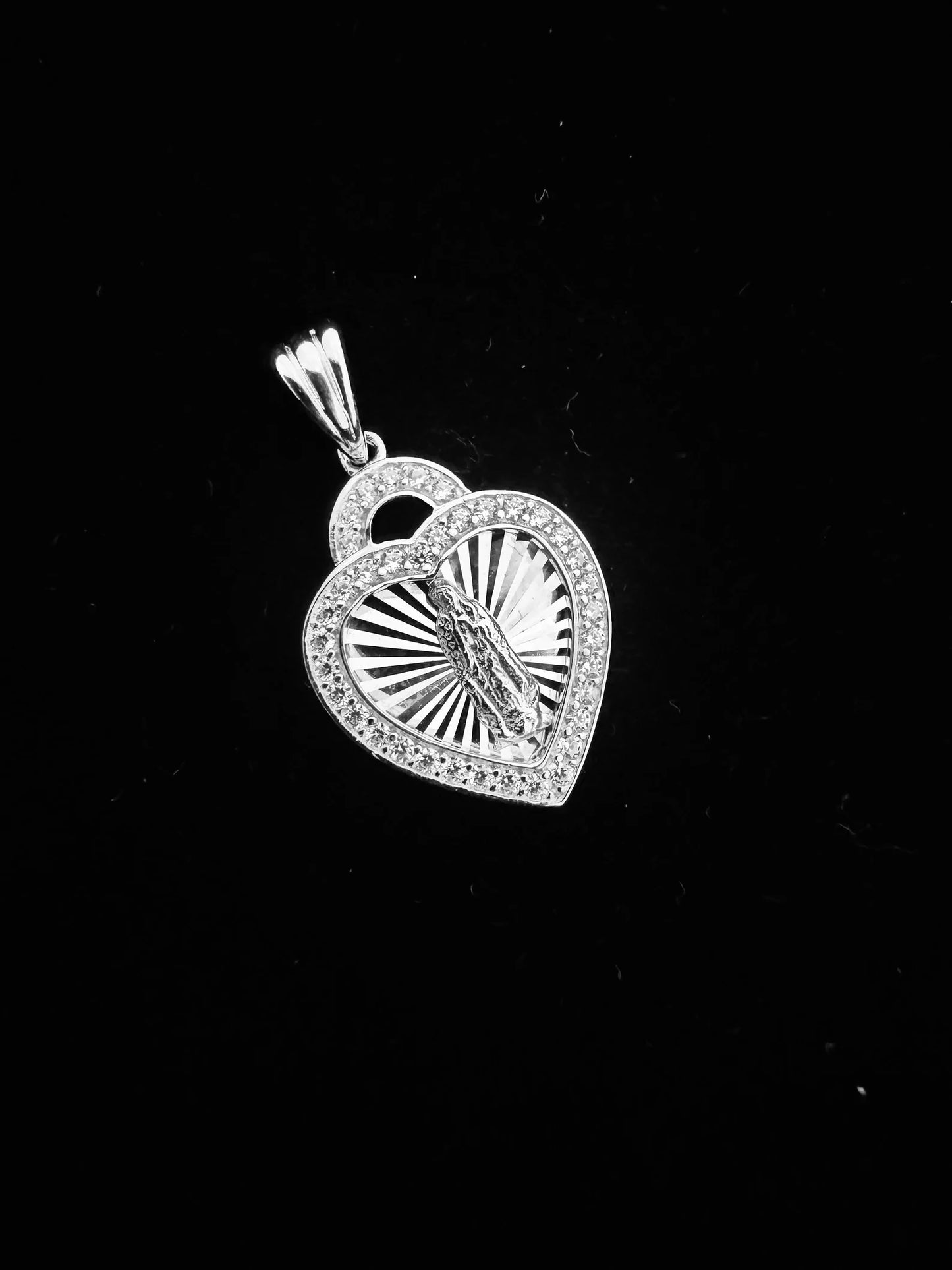 SOLID Genuine 925 Sterling Silver Lady of Guadalupe Pendant A