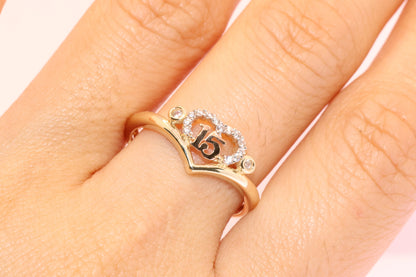 14K Gold 15 Anos Quinceanera Star Ring A