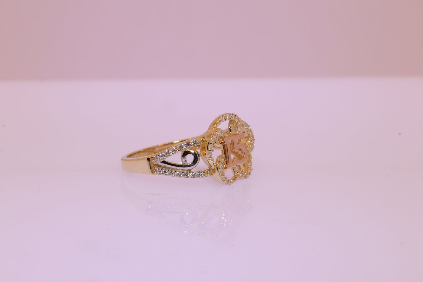 14K Gold 15 Anos Quinceanera Ring D