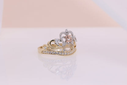 14K Gold 15 Anos Quinceanera Princess Tiara Crown Ring B