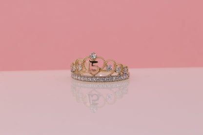 14K Gold 15 Anos Quinceanera Crown Ring SS