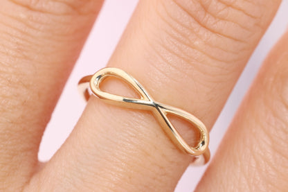 14K Solid Gold Infinity Ring A