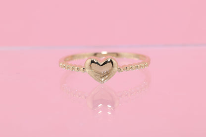 14K Solid Gold Open Heart Ring D