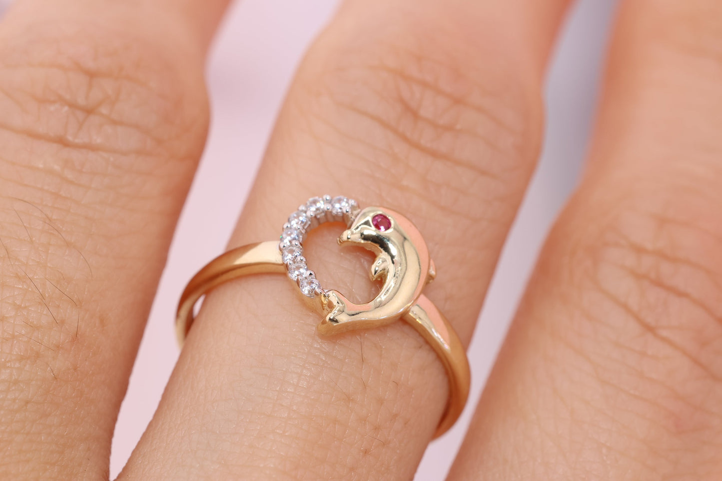 14k Gold Dolphin Ring B