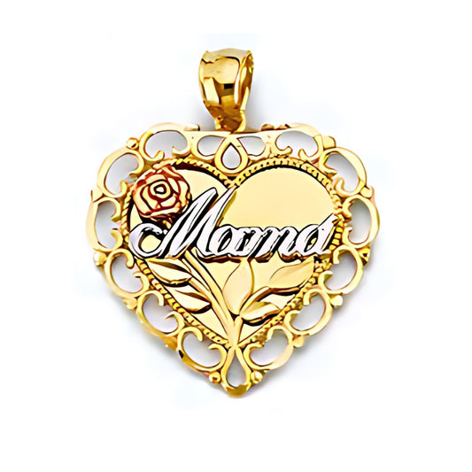 14K SOLID Gold Mothers Day Pendant S